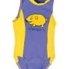 Ozi Varmints Girls Zip Back Cat Suit - SP50+ - Ocean Sun