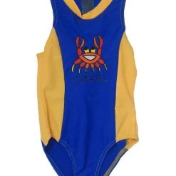 Ozi Varmints Girls Zip Back Cat Suit - SP50+ - Ocean/Sun