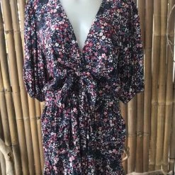 201113-2 Iris Maxi Navy Floral Summer Dress