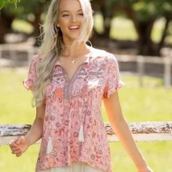 202265-1 Short Sleeve Iris Maxi Rayon Blouse