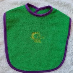 9057E Ozi Varmints Towelling Embroidered Bib - Emerald - Kidna