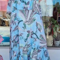 OZ RESORT Sky Peacock Blue Bali Maxi Bandeau Dress