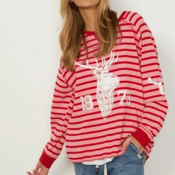 Hammill & Co Stripe Waffle Long Sleeve Tee