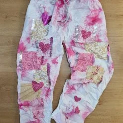 La Strada Crinkle Painted Look Wearable Art Roll Up Pants - LSP21-70-193
