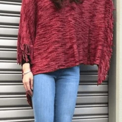 Zura Short Natural Ponch With Fringe Detail