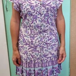 S190241-3 Iris Maxi The Label Purple Floral Dress