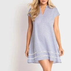 Sunseeker Summer Stripe Cap Sleeve Tunic Blue