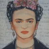 Zura Frida Kahlo 100% Cotton Scarf - Pink Roses In Hair