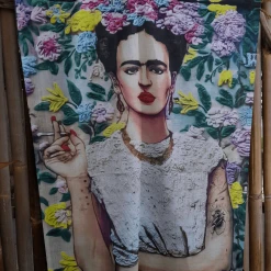 Zura Frida Kahlo 100% Cotton Scarf - Smoking