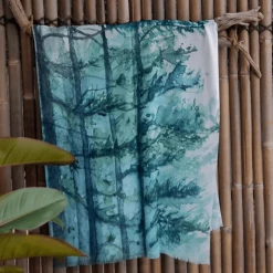 Zura Burnt Tree-Watercolor 100% Cotton Scarf