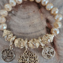 Ivys Tree Of Life Gold Plated Beaded Bracelet