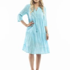 Aqua One Summer Lined Tunic Dress 100% Cotton Dw58D