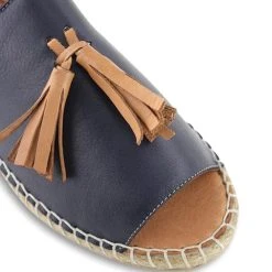 Bueno Rogue Navy Coconut 20WJ0311 Plain Espadrillas Leather Shoes