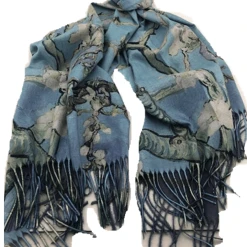 Zura Cashmere Scarf 20% Cotton Reversible Cherry Blossom