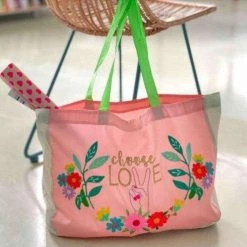 Arissa Lifestyle Choose Love Shopper Embroidered Hand Made - Tote Bag