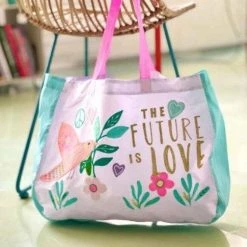 Arissa Lifestyle Future Is Love Shopper Embroidered Hand Made - Tote Bag