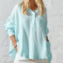Hammill & Co S408 Oversized Aqua Shirt