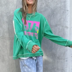 Hammill & Co 73 Slouch Green Edgy Sweat Shirt