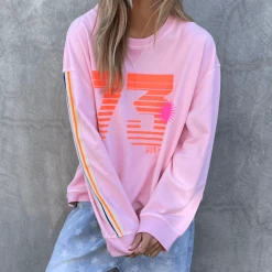 Hammill & Co 73 Slouch Pink Edgy Sweat Shirt