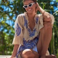 HS21-NAUG-2472 Naudic Hacienda Tunic Denver Aari Embroidered Kaftan