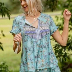 Iris Maxi 202265-2 Short Sleeve Floral Blouse