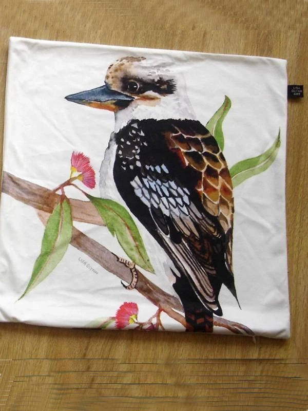 Lisa Glynn Kookaburra Cushion Cover Soft Plush Double Printed - Image 4