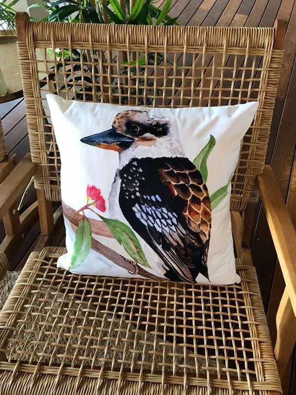 Lisa Glynn Kookaburra Cushion Cover Soft Plush Double Printed - Image 3