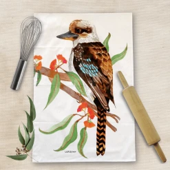 Lisa Glynn Kookaburra Tea Towel 100% Cotton Designed In Australia
