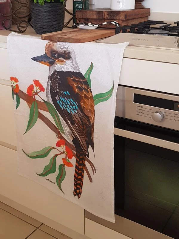 Lisa Glynn Kookaburra Tea Towel 100% Cotton Designed In Australia - Image 5