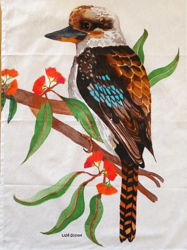 Lisa Glynn Kookaburra Tea Towel 100% Cotton Designed In Australia - Image 2