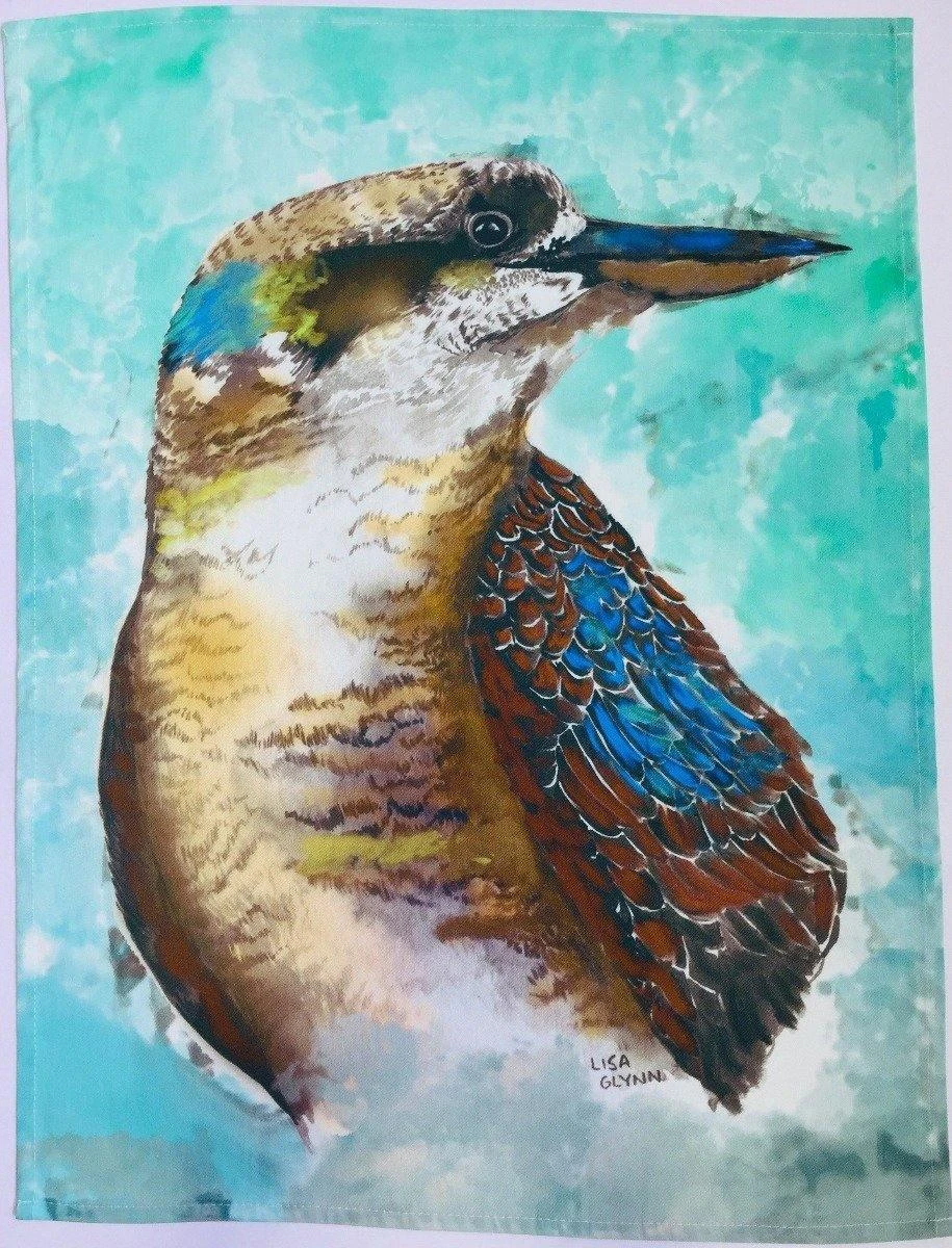 Lisa Glynn Kookaburra Two Tea Towel 100% Cotton