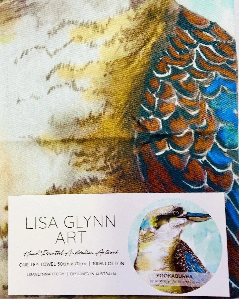 Lisa Glynn Kookaburra Two Tea Towel 100% Cotton - Image 2