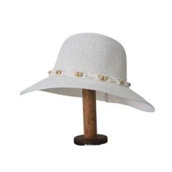 Kato L2203-CLOUD Wide Brim Ladies Hat With Cord Boho Trim