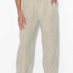 La Strada LSP19-243 Taupe Italian Linen Pants