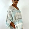 La Strada LST21-920 Stripy Kaftan Cheesecloth - Celeste