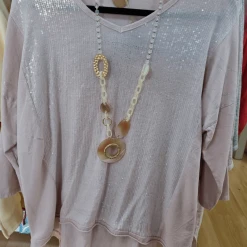 La Strada Sequin Soft Cotton Poly Top LST23-66