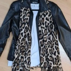 Leopard Print Shawl Wrap CASP61 Zura Cashmere Cotton