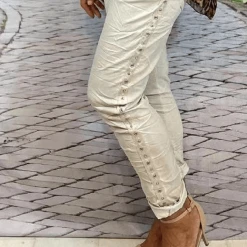 La Strada Viscose Nylon Eyelet Jogger Pant