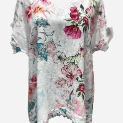LST21-225A La Strada Linen Floral Top
