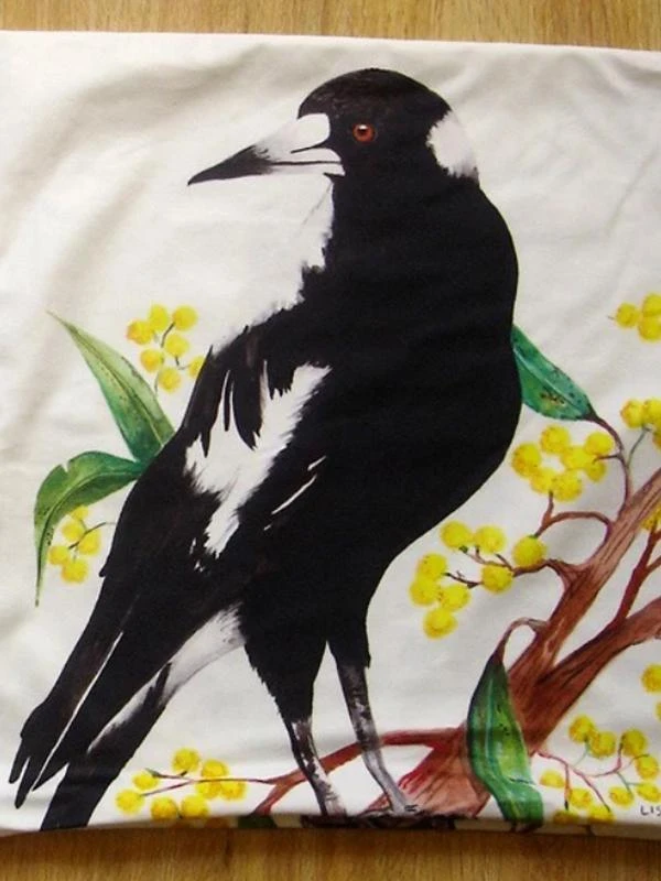 Lisa Glynn Magpie Cushion Cover 45 X -45cm Soft Plush Double Sided - Image 3