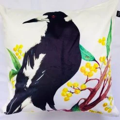 Lisa Glynn Magpie Cushion Cover 45 X -45cm Soft Plush Double Sided