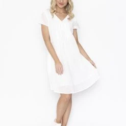 One Summer DW56D Tunic Dress 100% Cotton White