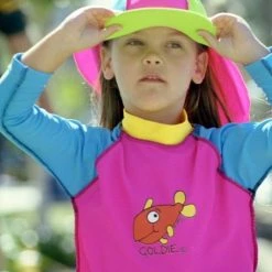 Ozi Varmints 3004 Kids Rash Vest Pink Aqua Sun