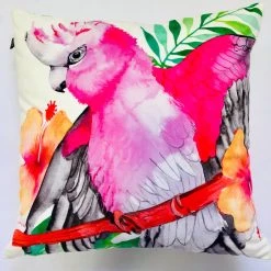 Lisa Glynn Pink And Grey Galah Cushion Cover 45cm
