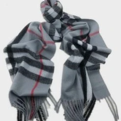 Zura Plaid Cashmere Cotton Very Soft Fringe Scarf