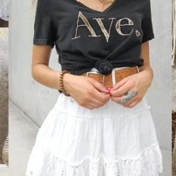 Refuge Denim T-Shirt LP707-LC V Neck Stretch Black Short Sleeve