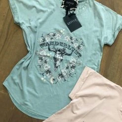 Refuge Denim T-Shirt LP756C Stretch Mint Short Sleeve