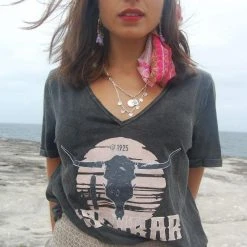 Refuge Denim T-Shirt LP823 V Neck Stretch Short Sleeve