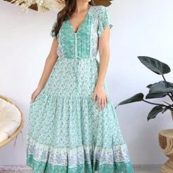 Salty Bright S0085-129 Peppermint Maxi Dress Rayon