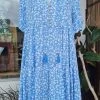Salty Bright S0427-113 Cornflour Blue Floral Rayon Dress